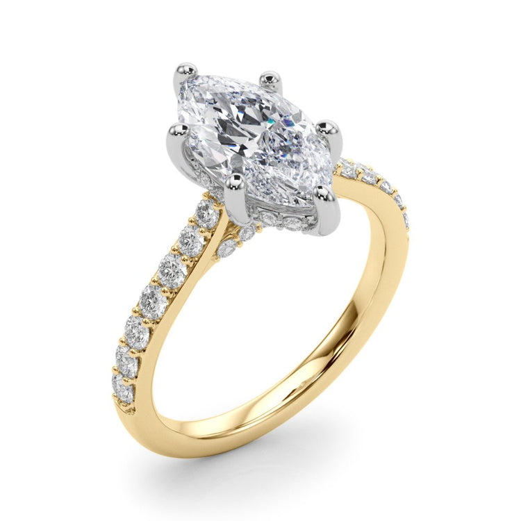 Underhalo Engagement Ring 0.65ct With 2.25 Carat Round Shape Lab Grown Diamond (Certificate No: 744506486)