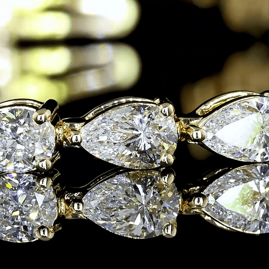 Lab Diamond Pear Tennis Bracelet 3.85ct