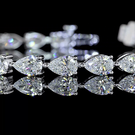 Lab Diamond Pear Tennis Bracelet 9.21ct