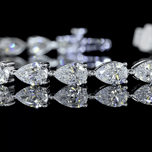 Lab Diamond Pear Tennis Bracelet 9.21ct