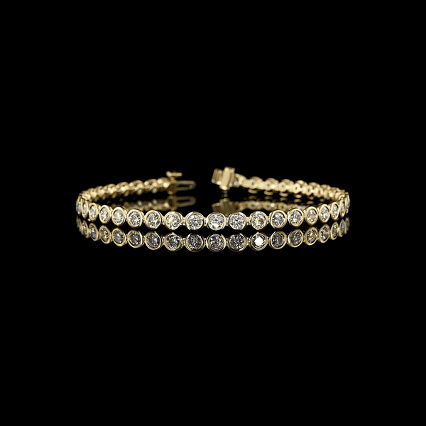 Lab Diamond Bezel Round Tennis Bracelet 4.15ct