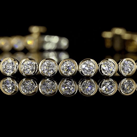 Lab Diamond Round Bezel Tennis Bezel 3.62ct