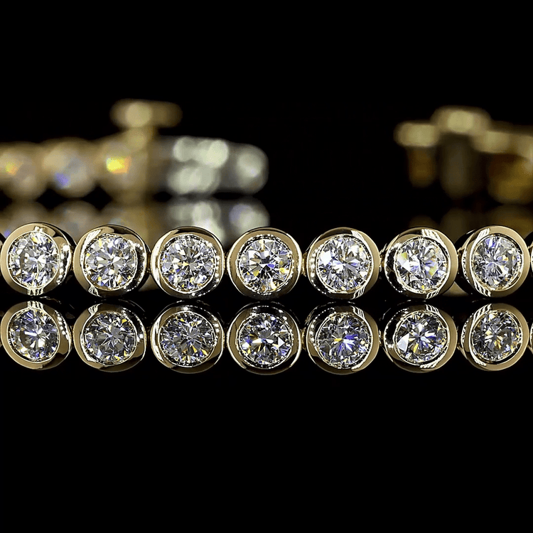 Lab Diamond Round Bezel Tennis Bezel 3.62ct