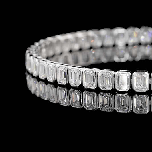 Lab Diamond Emerald Tennis Bracelet 8.10ct