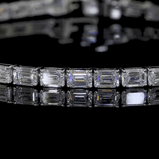Lab Diamond Emerald Tennis Bracelet 4.33ct