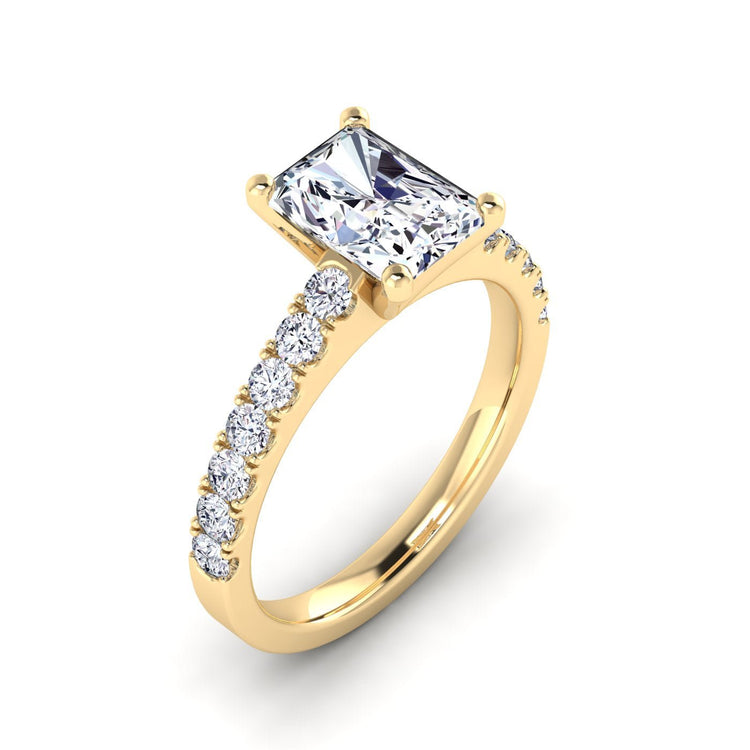 Engagement Ring With 1.1 Carat Emerald Shape Lab Grown Diamond