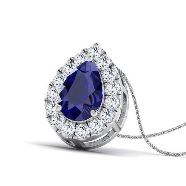 1 CT. Pear Shaped Lab Created Sapphire Pendant