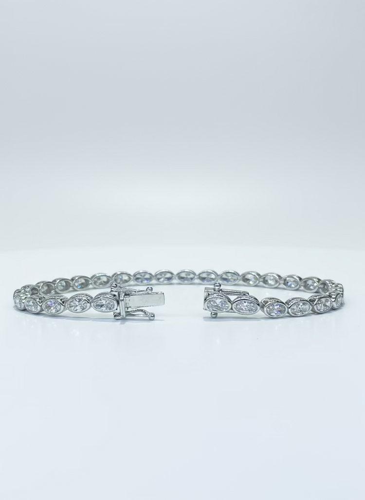 Oval Bezel Tennis Bracelet 5.95ct