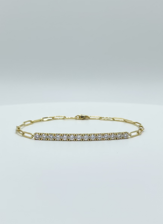 Paperclip tennis Bracelet 2.31ct