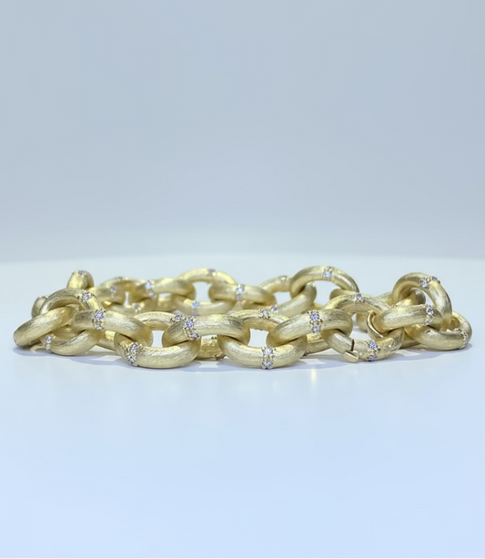 Diamond Oval Link Bracelet 1.90ct