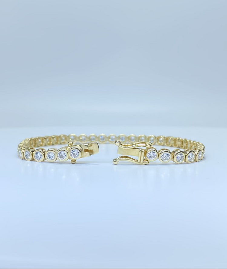 Diamond Round Bezel Tennis Bracelet 4.15ct