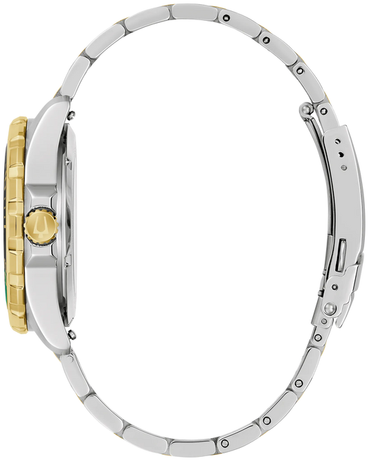 Bulova 98B467 Marine Star green dial detail