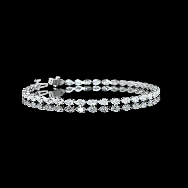 Lab Diamond Pear Tennis Bracelet 4.09ct