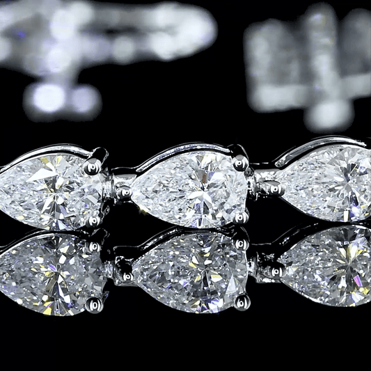 Lab Diamond Pear Tennis Bracelet 4.09ct
