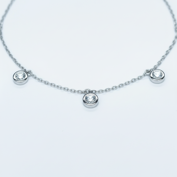 Diamond Charm Necklace - Pure White