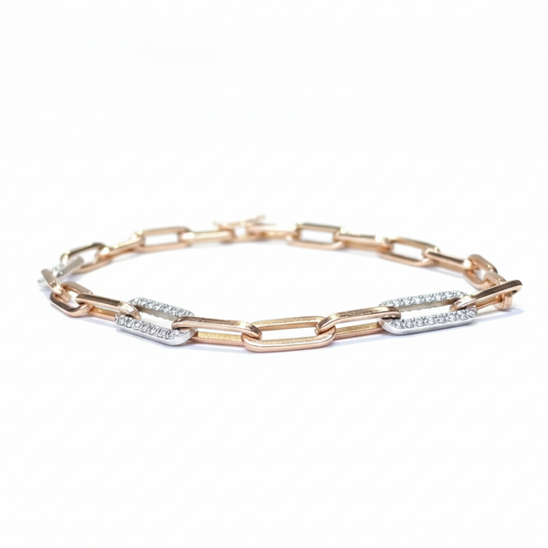 Paperclip Chain Bracelet - White Background