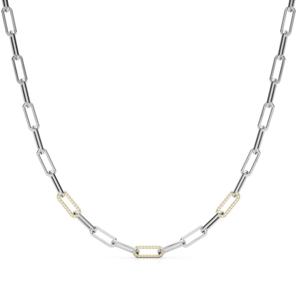 Paperclip Diamond Necklace 5.15Ct