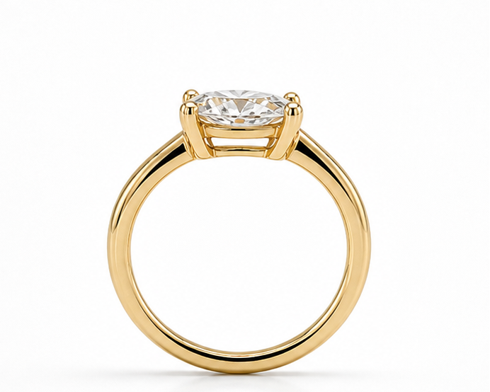 Diamond Pinky Twist Oval Ring 0.82ct
