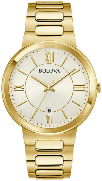 Bulova 97B212 gold-tone classic champagne Roman dial watch