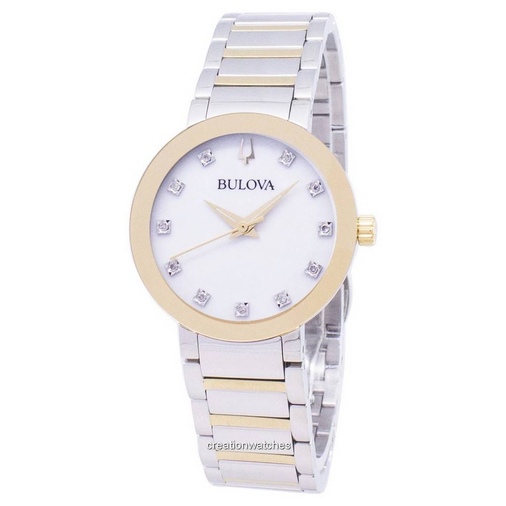 
                    Bulova 98P180 Modern women's two-tone diamond MOP watch - front
                  