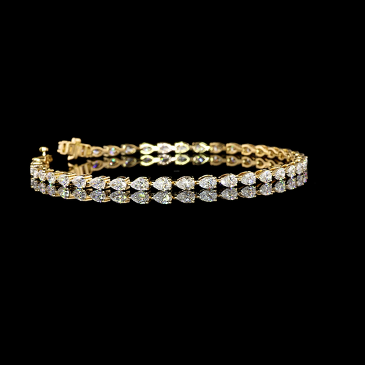 Lab Diamond Pear Tennis Bracelet 3.85ct