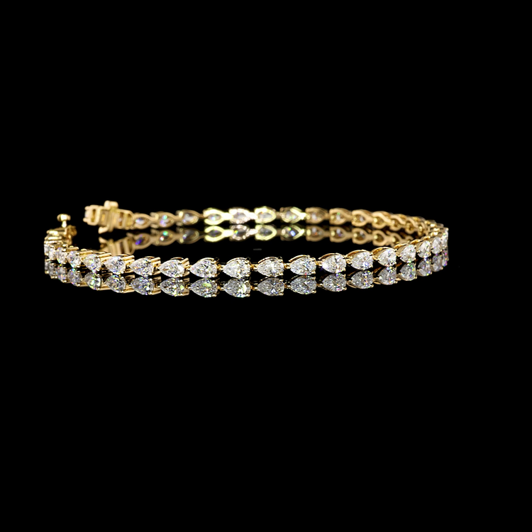 Lab Diamond Pear Tennis Bracelet 3.85ct