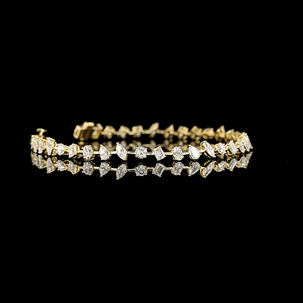 Lab Diamond Multi Shaped Tennis Bracelet 3.84ct