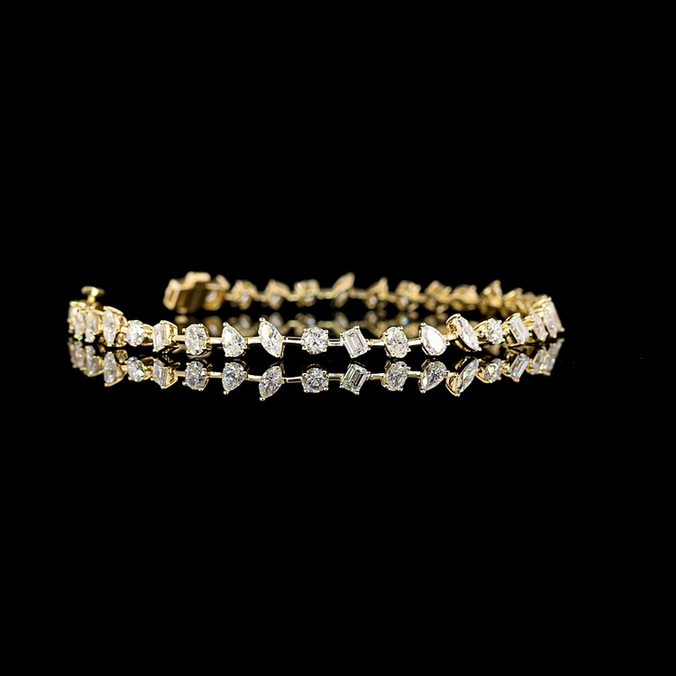 Lab Diamond Multi Shaped Tennis Bracelet 3.84ct