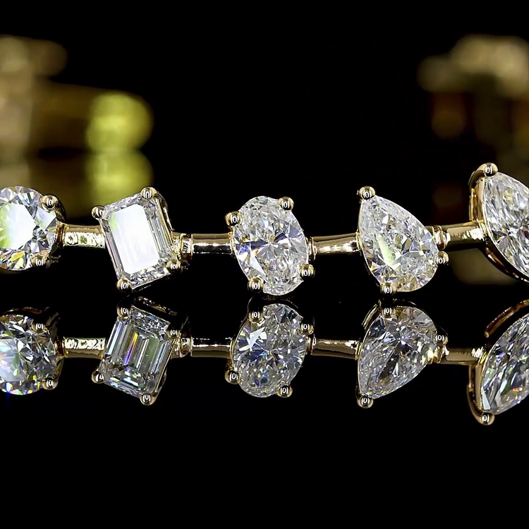 Lab Diamond Multi Shaped Tennis Bracelet 3.84ct