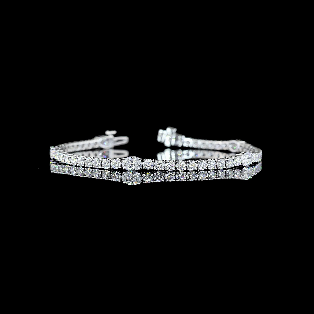 
                    Lab Diamond Oval & Round Tennis Bracelet 5.32ct
                  