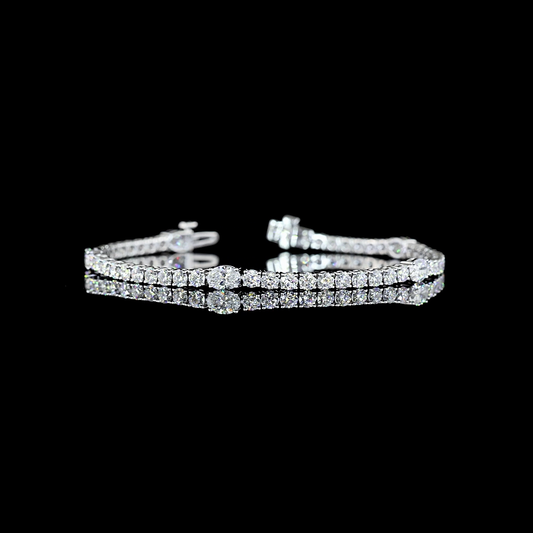 Lab Diamond Oval & Round Tennis Bracelet 5.32ct