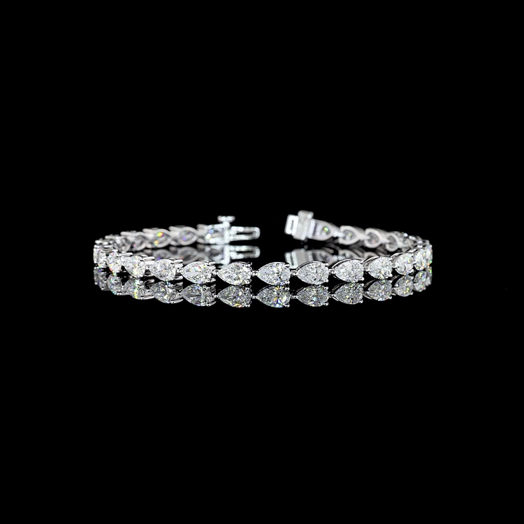 Lab Diamond Pear Tennis Bracelet 9.21ct
