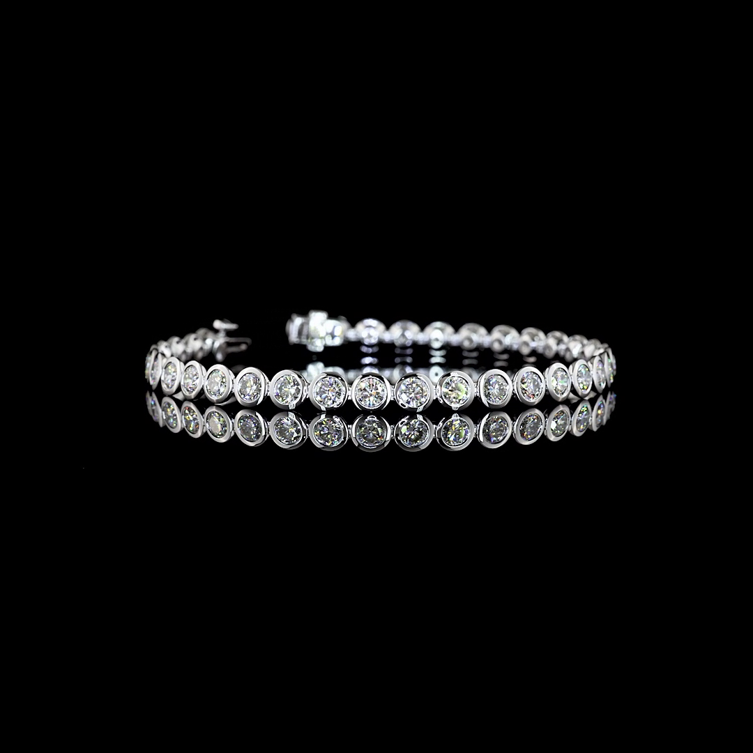 
                    Lab Diamond Round Bezel Tennis Bracelet 3.64ct
                  