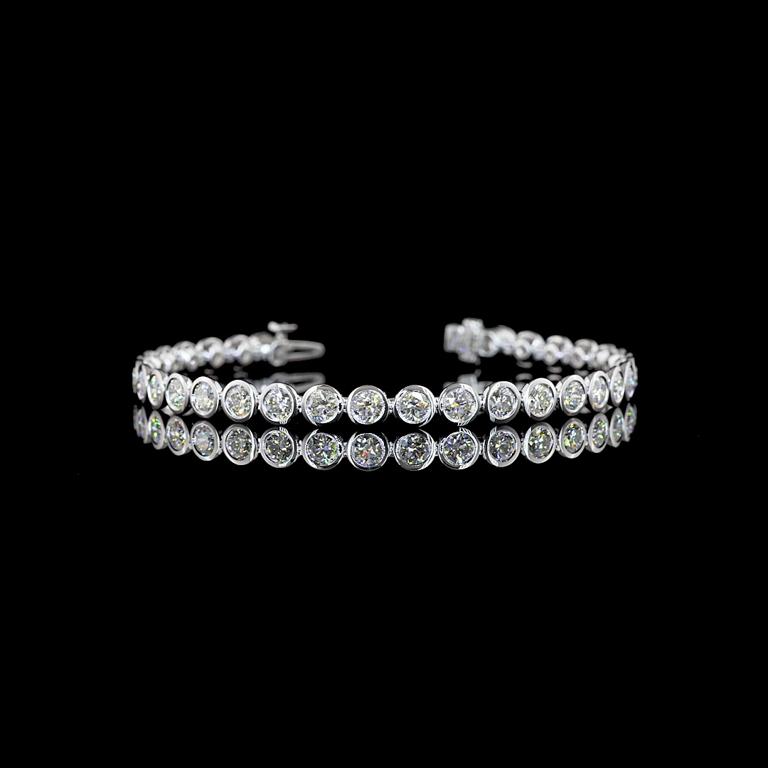 
                    Lab Diamond Round Bezel Tennis Bracelet 4.18ct
                  