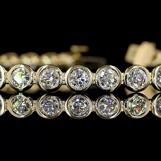 Lab Diamond Bezel Round Tennis Bracelet 4.15ct