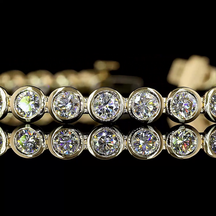 Lab Diamond Bezel Round Tennis Bracelet 4.15ct