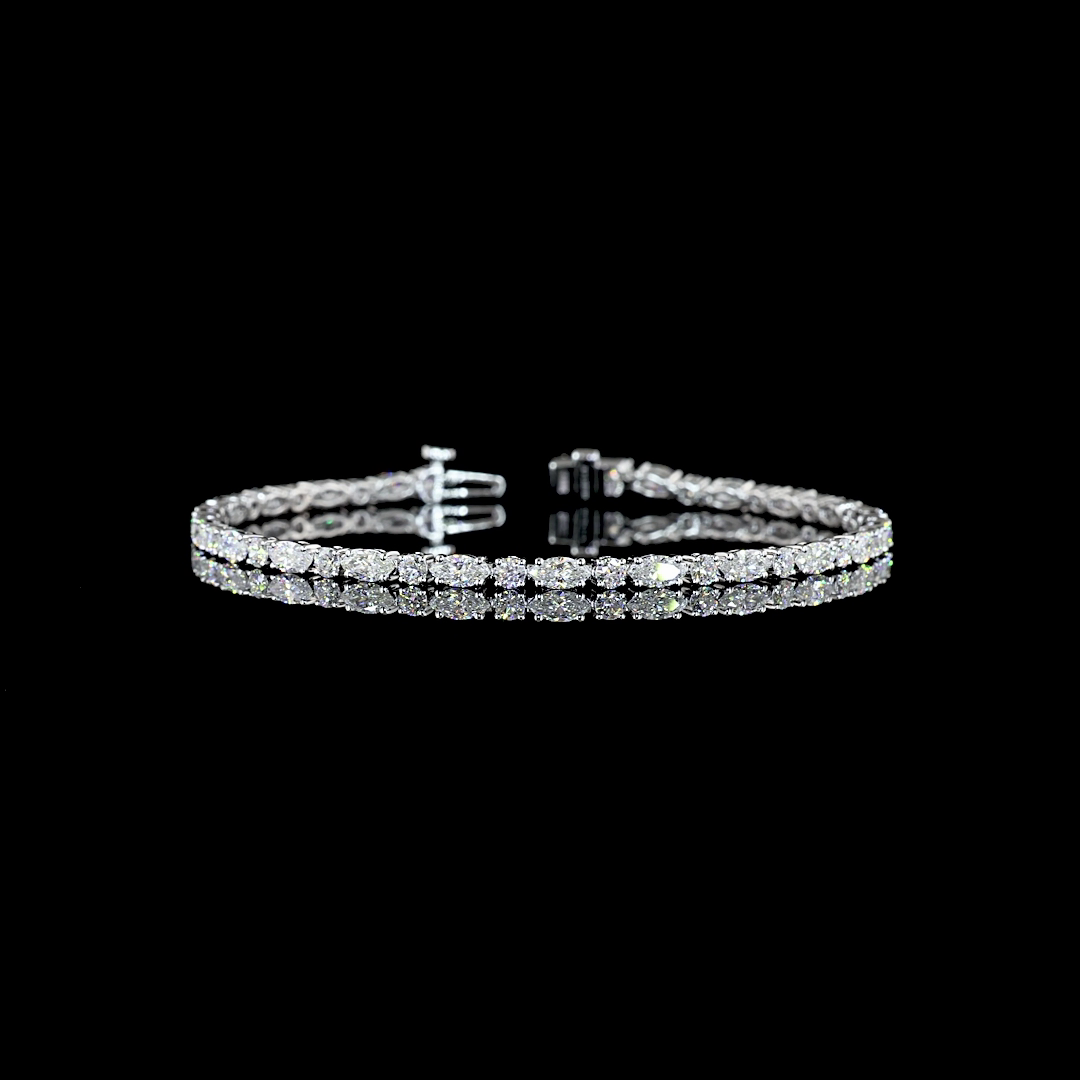
                    Lab Diamond Marquise & Round Tennis Bracelet 4.16ct
                  