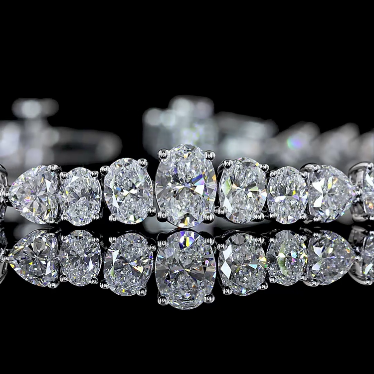 Lab Diamond Mixed Shaped Tennis Bracelet 6.96ct