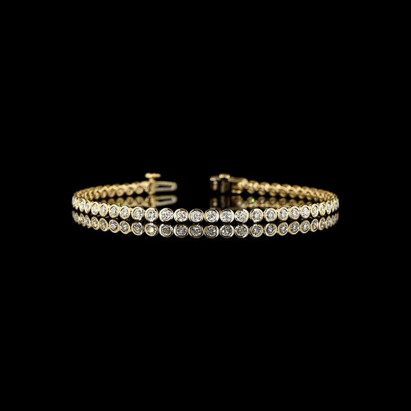 Lab Diamond Round Bezel Tennis Bracelet 1.75ct