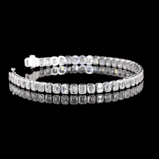 Lab Diamond Emerald Tennis Bracelet 8.10ct