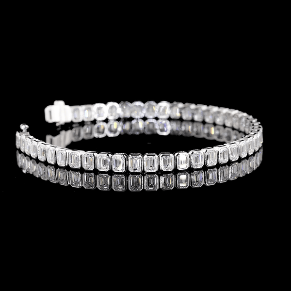 Lab Diamond Emerald Tennis Bracelet 8.10ct
