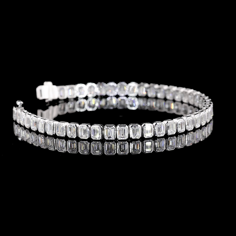 Lab Diamond Emerald Tennis Bracelet 8.10ct