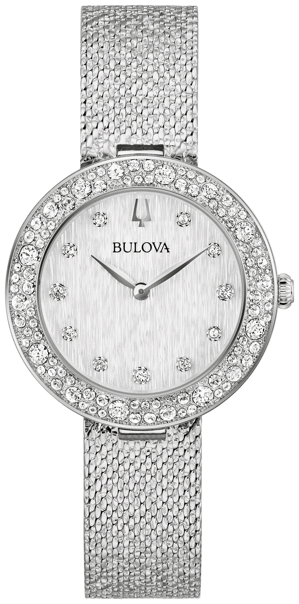 
                    Bulova 96L329 Crystal women's pave silver-tone watch - front
                  
