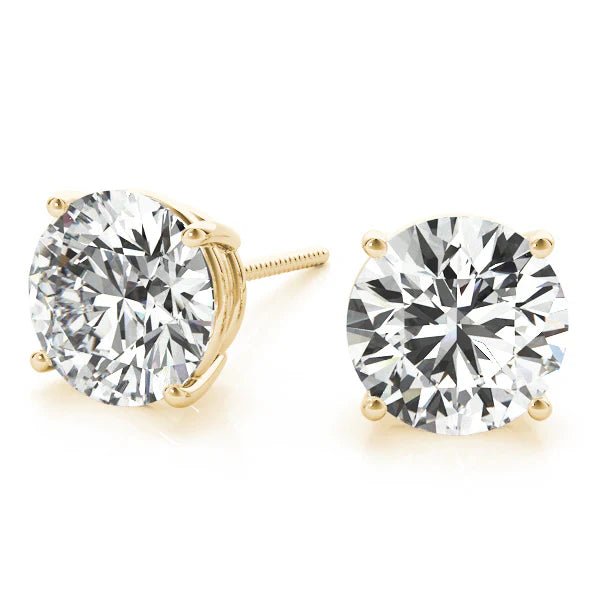 4.00ct diamond stud earrings set in 14k gold with brilliant sparkle and timeless design