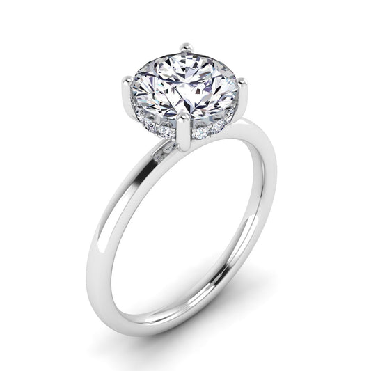 Solitaire Engagement Ring With 13.52 Carat Round Shape Lab Grown Diamond