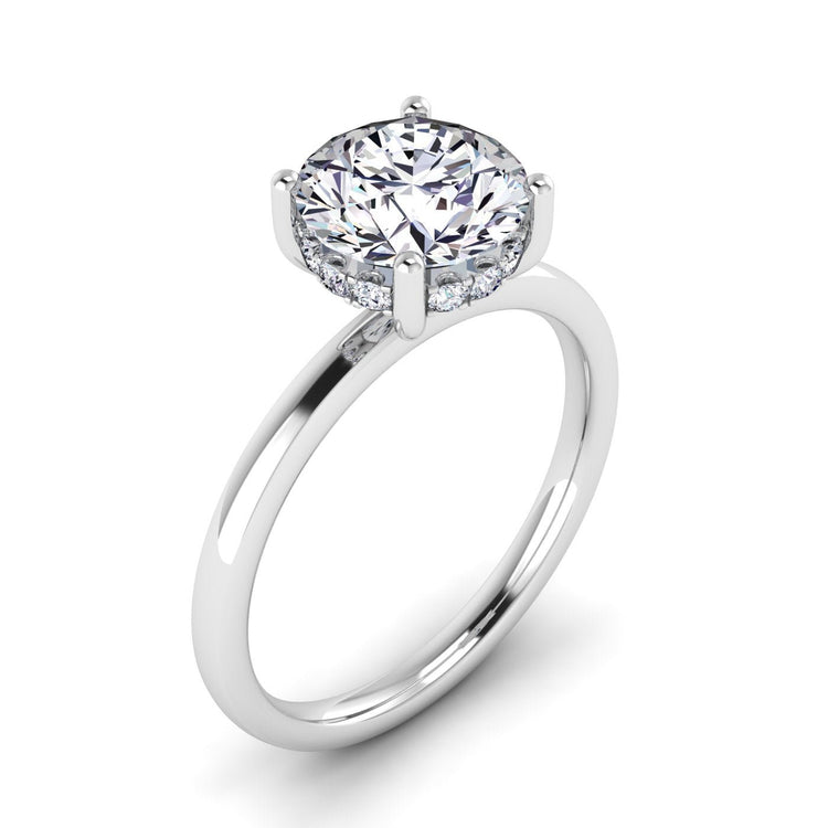 Solitaire Engagement Ring With 1.04 Carat Round Shape Lab Grown Diamond