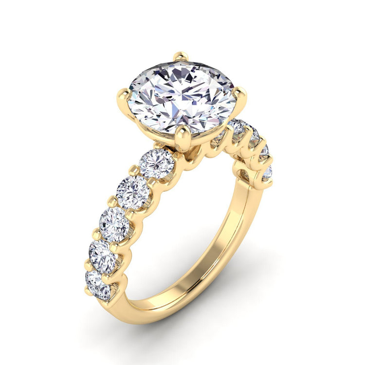 U Prong Engagement Ring With 2.33 Carat Round Shape Lab Grown Diamond (Certificate No: 6502478426)