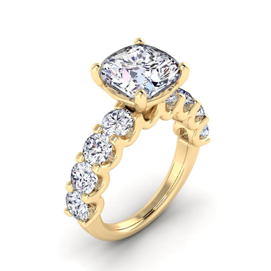 U Prong Engagement Ring With 3.64 Carat Oval Shape Lab Grown Diamond