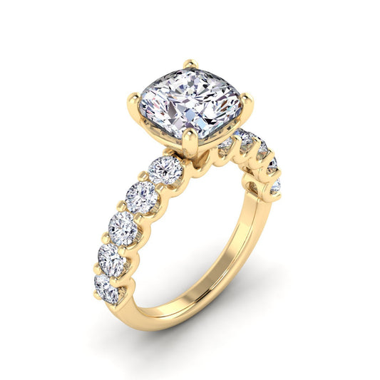 U Prong Engagement Ring test With 1.09 Carat Cushion Shape Lab Grown Diamond
