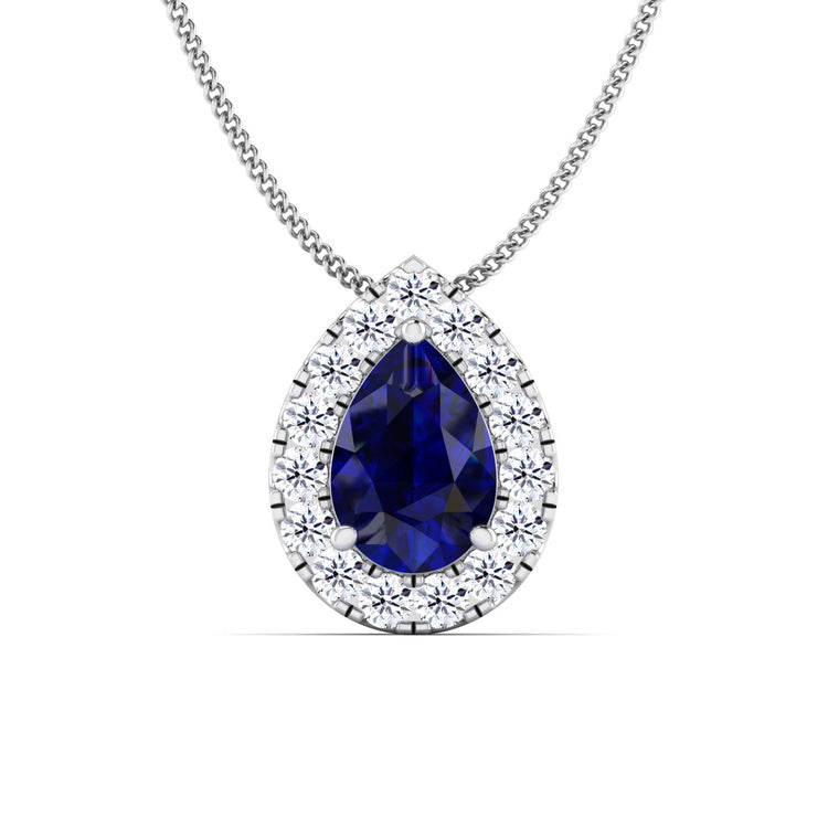 1 CT. Pear Shaped Lab Created Sapphire Pendant